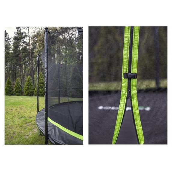 Trambulin belső védőhálóval 305 cm LEAN SPORT PRO 10 ft - Fekete/zöld