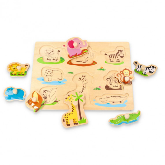 Fa puzzle fogantyúkkal Lelin L20065 - Safari