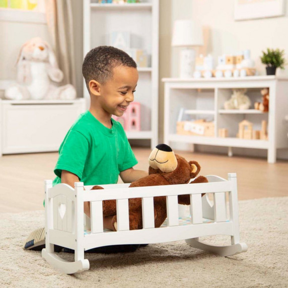 Fa Játék baba bölcső ágyneművel MELISSA&DOUG - fehér