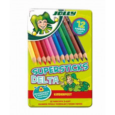 Színes ceruza fémdobozban JOLLY Superstics Delta 12 darabos Előnézet