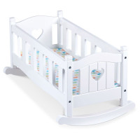 Fa Játék baba bölcső ágyneművel MELISSA&DOUG - fehér 