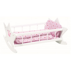Fa Játék baba bölcső ágyneművel GOKI - fehér 