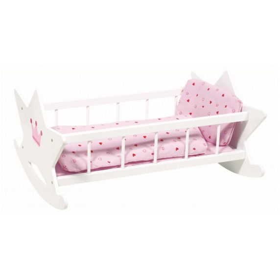 Fa Játék baba bölcső ágyneművel GOKI - fehér