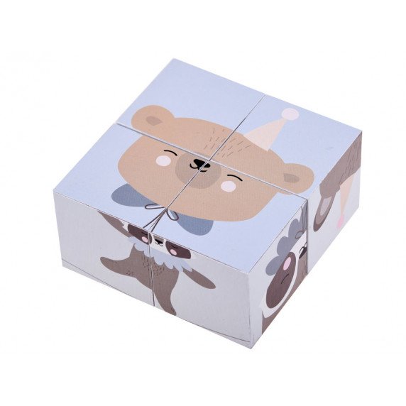 Fa kocka kirakó 4 darabos Inlea4Fun BLOCKS - állatok 