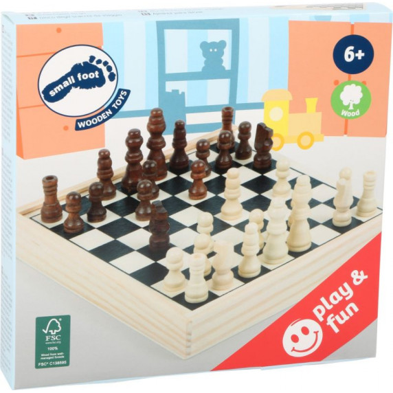 Sakk készlet fából SMALL FOOT Chess game to go