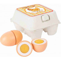Szeletelhető fa játék élelmiszer tojás 4 darab SMALL FOOT 