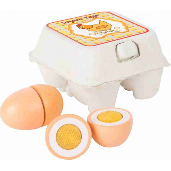 Szeletelhető fa játék élelmiszer tojás 4 darab SMALL FOOT
