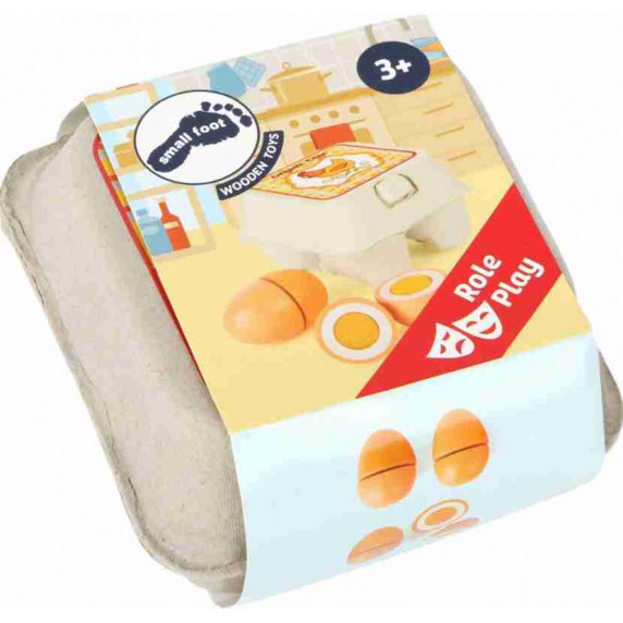 Szeletelhető fa játék élelmiszer tojás 4 darab SMALL FOOT