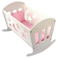 Fa Játék baba bölcső ágyneművel BINO - fehér 