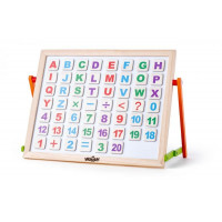 Asztali mágnes tábla betűkkel és számokkal Woodyland 