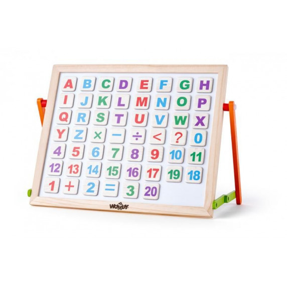 Asztali mágnes tábla betűkkel és számokkal Woodyland