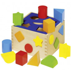 Formabedobós fa játék színes Goki SORT BOX Előnézet