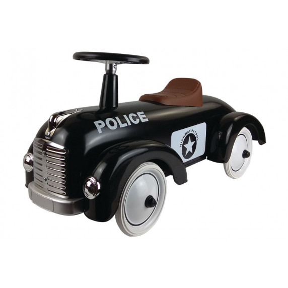 Lábbal hajtós autó MAGNI Police racer - Fekete rendőrautó