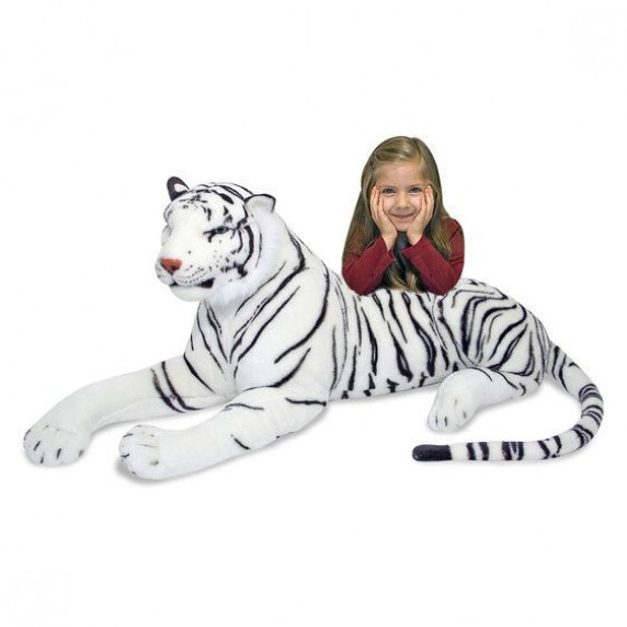 Plüss fehér tigris fekvő Melissa&Doug WHITE TIGER GIANT STUFFED ANIMAL