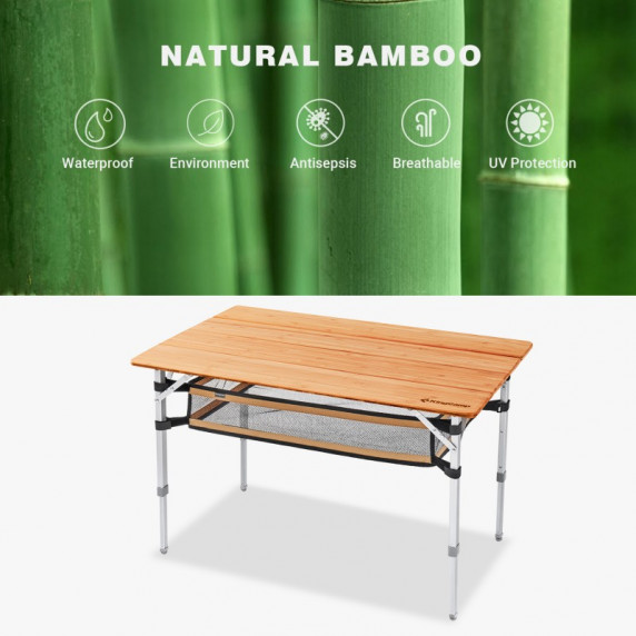 Kemping asztal KING CAMP Bamboo 100x65 cm
