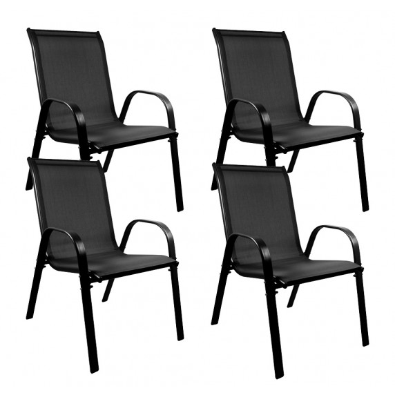 Kerti szék 4 darab Aga MR4400BC - fekete