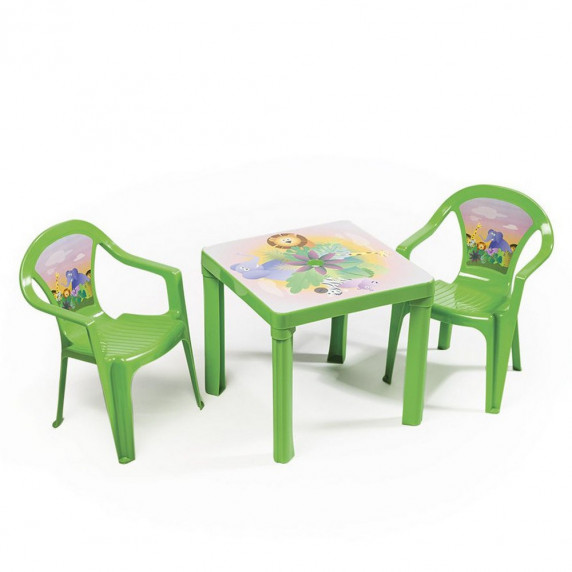 Kisasztal 2 székkel Inlea4Fun - Zöld