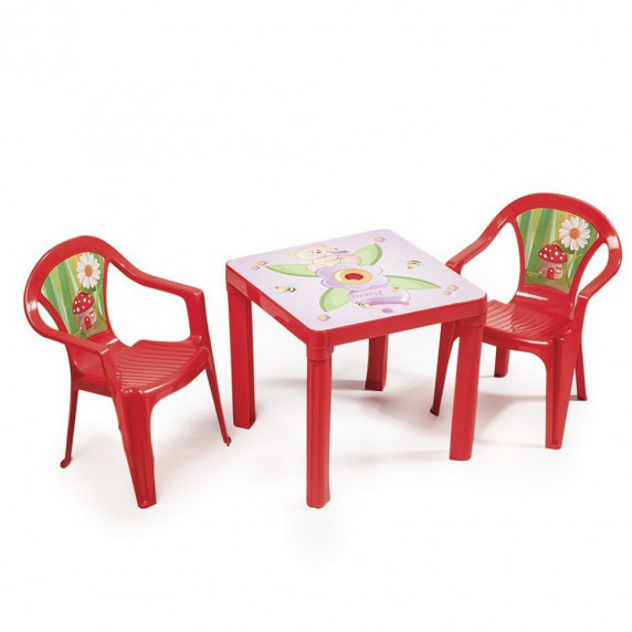 Kisasztal 2 székkel - Piros Inlea4Fun