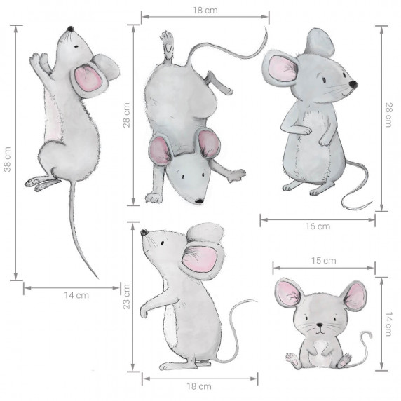 Falmatrica ANIMALS Mice Family - Egér család