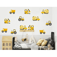 Falmatrica CONSTRUCTION VEHICLES 12 darabos - Építkezési járművek sárga 