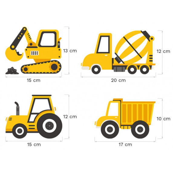 Falmatrica CONSTRUCTION VEHICLES 12 darabos - Építkezési járművek sárga
