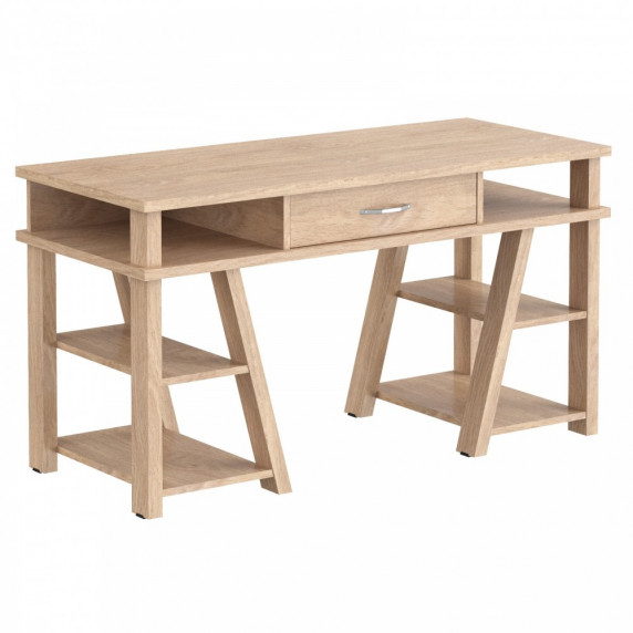 Fiókos íróasztal polcokkal 140x60x78 cm TAIPIT Comp - Devon Oak