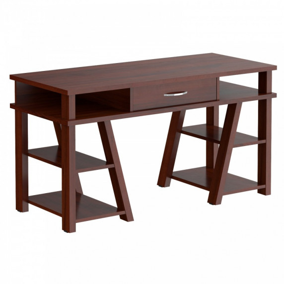 Fiókos íróasztal polcokkal 140x60x78 cm TAIPIT Comp - Burgundy