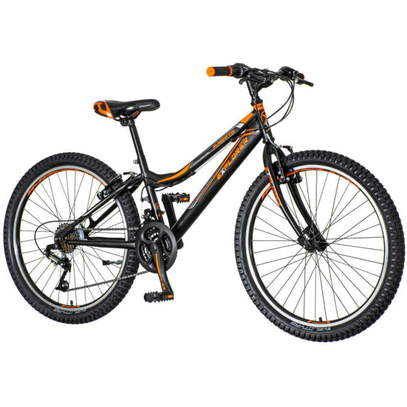 Gyerek kerékpár Explorer Magnito  24"/13" MAG243D2 - fekete/narancssárga