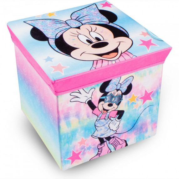 Játéktároló doboz és puff Minnie Mouse - rózsaszín
