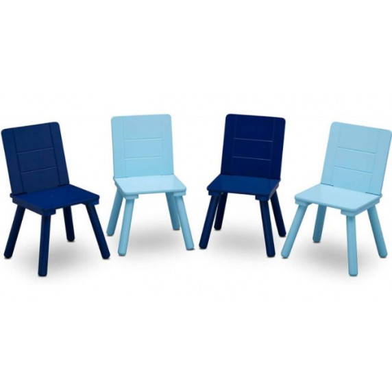 Gyerek asztal 4 székkel  - szürke-kék