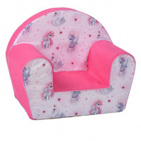 Gyerek fotel - egyszarvú - hattyú-rózsaszín 