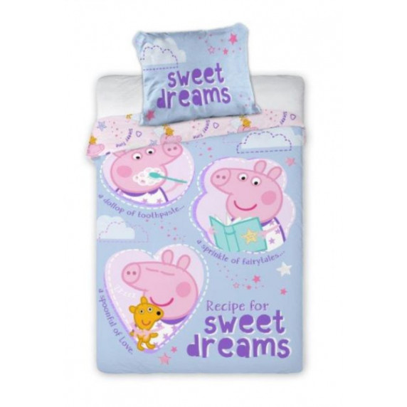 Ágyneműhuzat ovis 135x100 cm - Peppa Malac Sweet dreams 