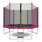 Trambulin külső védőhálóval 250 cm AGA SPORT TOP MRT1008P + létra - Rózsaszín