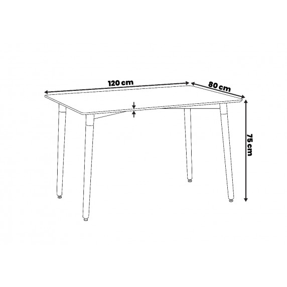 Étkezőasztal 120x80 cm AGA CM-881570