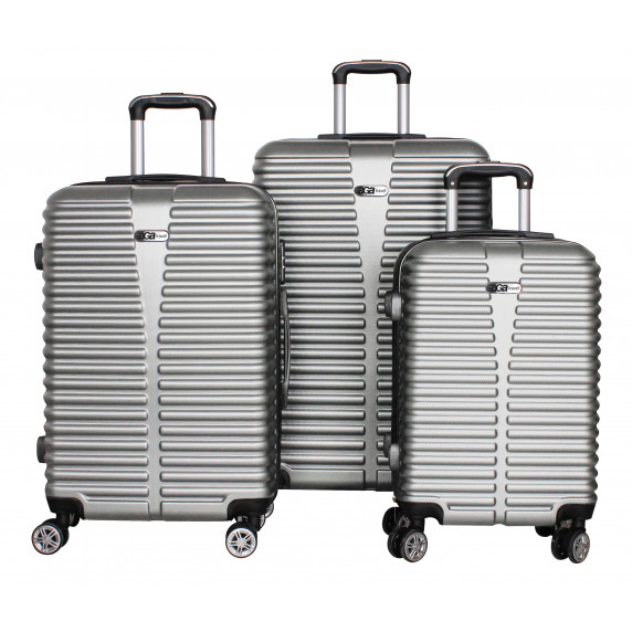 Bőrönd szett Linder Exclusiv Travel  MC3078 S,M,L - Ezüst