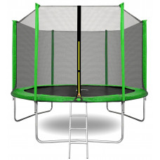 Trambulin külső védőhálóval létrával 305 cm AGA SPORT TOP - Világos zöld Előnézet