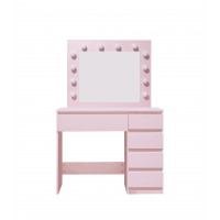 Fésülködő asztal megvilágítással 5 fiókkal Aga MRDT06-Pink - rózsaszín 