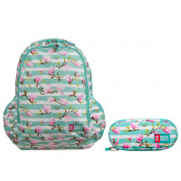 Iskolai szett hátizsák, tolltartó ST.RIGHT BP-47+SASZETKA-KWIAT-MAGNOLI -  Flower Magnolia  