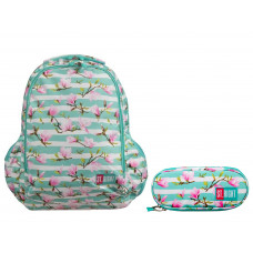 Iskolai szett hátizsák, tolltartó ST.RIGHT BP-47+SASZETKA-KWIAT-MAGNOLI -  Flower Magnolia  Előnézet