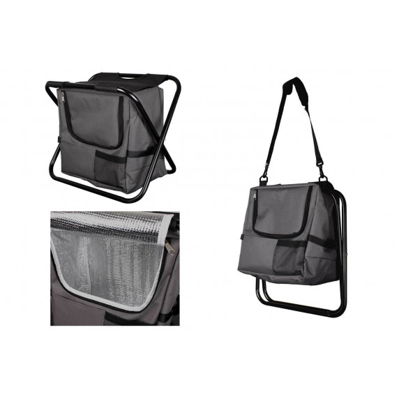 Összecsukható szék hűtőtáskával Linder Exclusive MC2512 - fekete/antracit