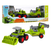 Traktor nyerges pótkocsival gyümölcsös permetezővel 1:55 Inlea4Fun FARMER CAR 