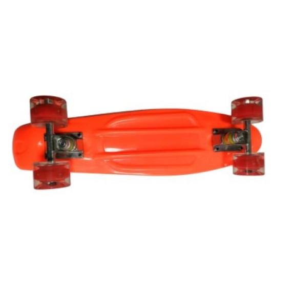 Skateboard gördeszka LED kerekekkel Frisbee  - Narancssárga