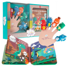 Kézi bábu készlet 5 darabos + képeskönyv Inlea4Fun FINGER PUPPET 