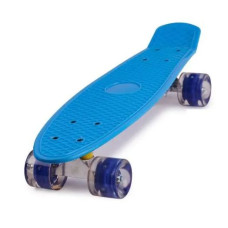 Skateboard gördeszka LED kerekekkel Frisbee  - Kék 