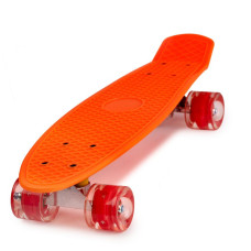 Skateboard gördeszka LED kerekekkel Frisbee  - Narancssárga Előnézet