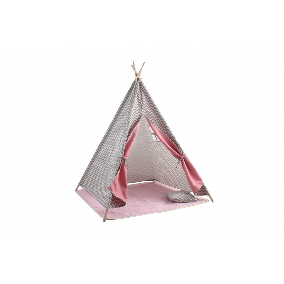 Indián gyerek sátor párnával - Szürke/rózsaszín - MR7005 