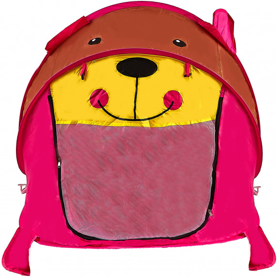 Gyerek játék sátor Aga4Kids ST-032 Bear - Nagy rózsaszín/barna maci