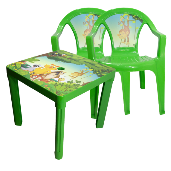 Kisasztal 2 székkel Inlea4Fun - Zöld