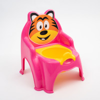 Szék formájú gyerek bili DOLONI Toys - Rózsaszín tigrises 