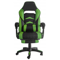 Irodai szék lábtámasszal Aga MR2040GREEN - Fekete/zöld 